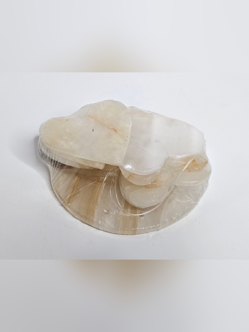 White Onyx Hearts Wind Chime Hand Carved Stone Heart Patio Decor Love Symbol New